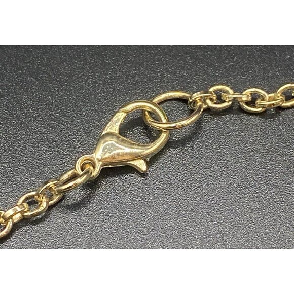 Necklace Polished Discs Yellow Gold Tone Fashion Faceted Crystals 36" 80's Layer - Picture 6 of 6